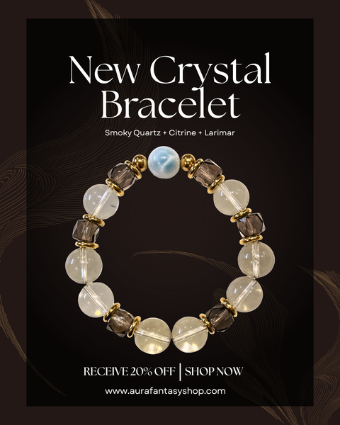 Celestial Harmony Bracelet — Citrine | Smoky Quartz | Larimar Aura Fantasy