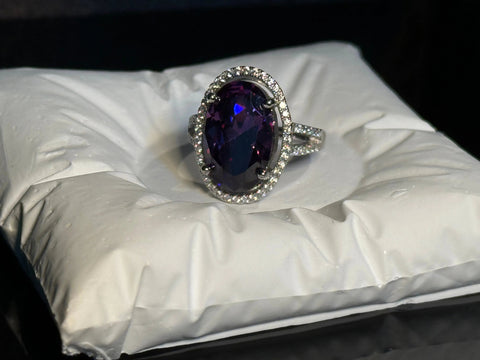 Oval Purple Diamond Ring Aura Fantasy